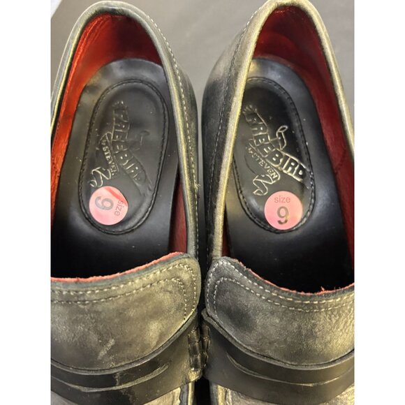 Free Bird By Steven Chevelle Leather Heeled Loafers Black Size 9 - Picture 8 of 9